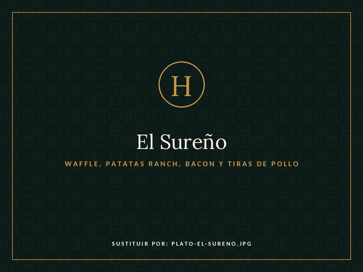 El Sureño: homemade waffle with ranch fries, bacon and strips of fried chicken
